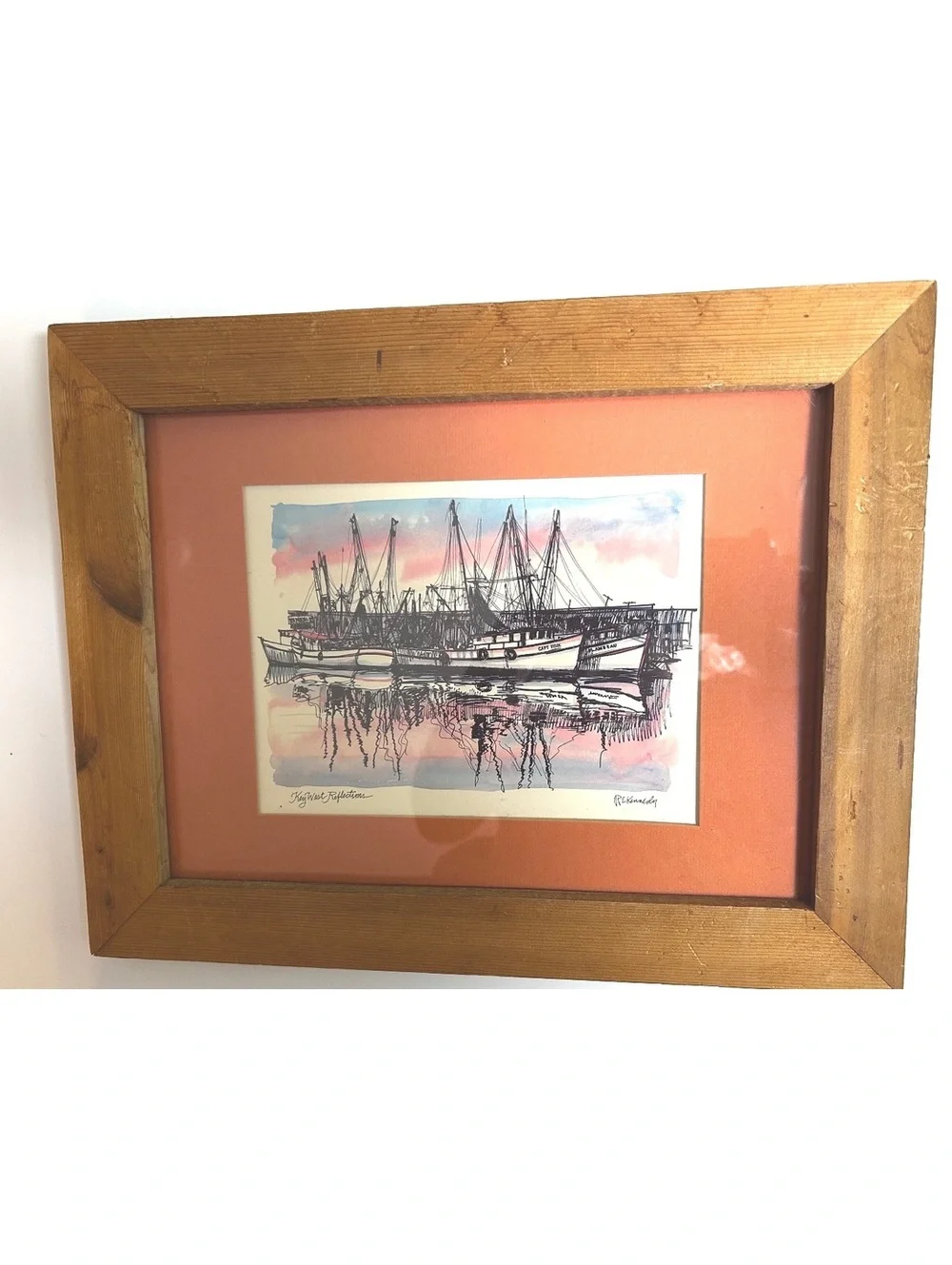 Kennedy Studios Framed Art Print 'Key West Reflections' Signed by R.E. Kennedy